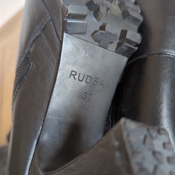RUDSAK Textured Black Leather Heeled Boots - Picture 12 of 12